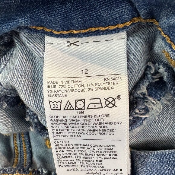 Old Navy Girls Rockstar Super Skinny Jeggings Mid Rise Size 12 (SKU: 119G) - Picture 7 of 9